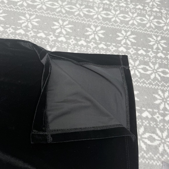 NWOT Susan Graver Black Knit Velvet Wide Leg Pull-On Pants Large Casual Work - Picture 6 of 6